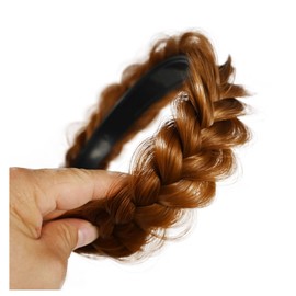 TOECWEGR Braided Headband WithTooth Wide Braid Messy Hair Hoop WomenFashion Hair Accessories (coppery)