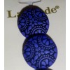 La Mode Vintage Royal Cobalt Etched Buttons 5/8” (16mm) -9