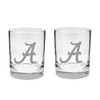 Alabama 2-Sided Etched Satin Finish Rocks Glass Set of 2