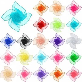 Boolavard 1950's Plain Square Chiffon 50's Neck Scarf Wrap 65cm x 65cm Black, White, Red, Green, Pink, etc. (Red)