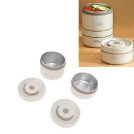 Thermal Lunch Box, Portable Insulated Lunch Container for Adults Kids School Work, Stainless Steel Thermal Bento Box with Lid and Thermal Bag, Leakproof Thermal Food Container (2