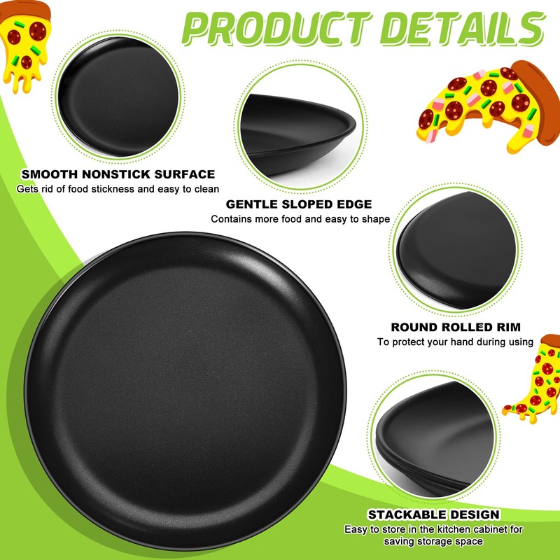 P&P CHEF 13.5 Inch Pizza Pan, 3 Pieces Stainless Steel