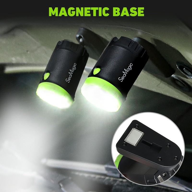 SEAMAGIC 3-Pack Rechargeable LED Work Lights with Portable Case, 360-Degree