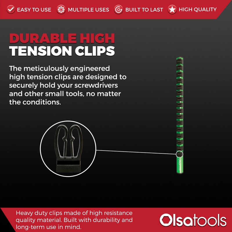 Olsa Tools Tool Holder Clips - 10-Piece Set - Compatible