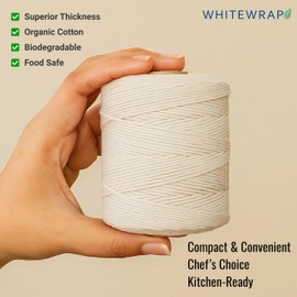 Organic Butchers Twine | 2mm Natural Cotton, 500 Feet – Oven-Safe for Turkey Trussing, Meat Roasting & Baking | Strong & Versatile for Cooking, Crafts & Gift Wrapping