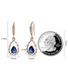 Teppdfann Sapphire Blue Dangle Earrings for Women – Elegant Gold