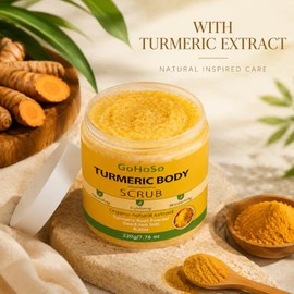 Turmeric Body Scrub with Dead Sea Salt and Butter, 7.76 oz