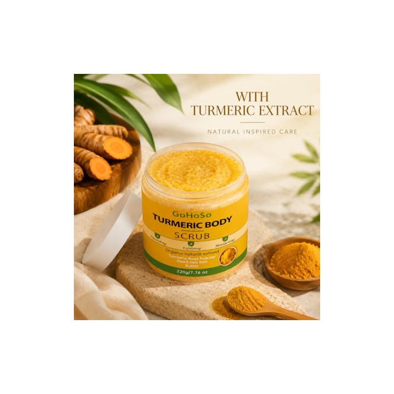 Turmeric Body Scrub with Dead Sea Salt and Butter, 7.76