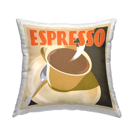 Stupell Industries Retro Espresso Mug Design by Richard Weiss Throw Pillow, 18 x 18, Multi-Color