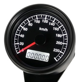 Rise Corporation LED Speedometer, Black Body/Black Panel, Electric, 240km/h 240km/h 60mm Motorcycle