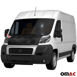 OMAC Chess Front Hood Cover Black-Grey Vinly Bonnet Bra Stoneguard Protector for Ram Promaster 2014-2020