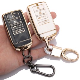 0BT59 2-PCS for Acura Key Fob Cover Keychain Protector case Compatible with 2014-2023 ILX,RLX,TLX,NSX,RDX,MDX Accessories White/Black