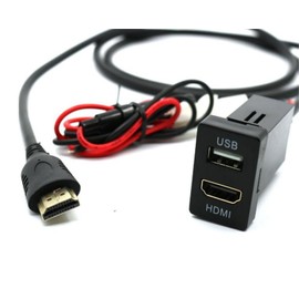 Toyota A Type USB Input Port & HDMI Input Port Switch Hole Panel Smartphone Navigation Charging Power Supply Video Connection Audio Toyota Car Hiace Alphard Vellfire Harrier Noah Voxy Esquire C-HR
