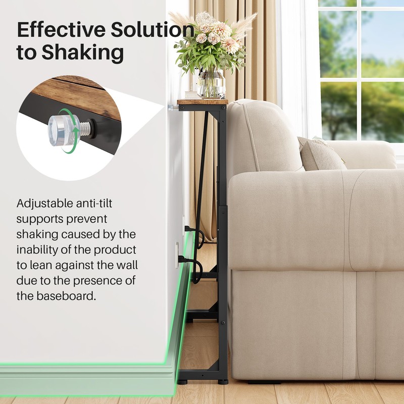 Kitstorack Narrow Console Table Behind Sofa Couch, Design with Adjustable