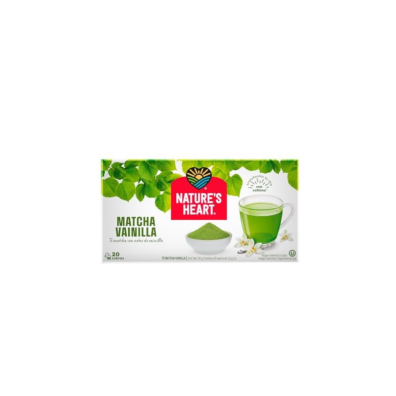 Nature's Heart 7502252484421 Te Matcha Vanilla, Matcha, vainilla, 30 gramos