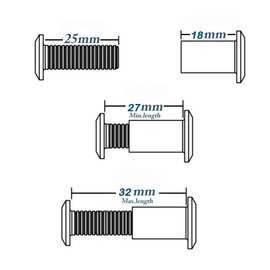 Anmas Home 20pcs M6 Furniture Joint Connector Bolt & Cap Nut Kit Use for Cot Bed Crib Bolts Hex Drive Socket Cap Bolts - Hex Socket Screws Head (25mm)