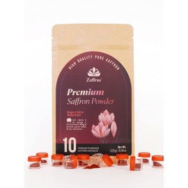 Zaffrus - Premium Saffron Powder for Cooking, Athletes, Specialty Drinks Fans - Pack of 10 (1.125 gr/ .04 oz)