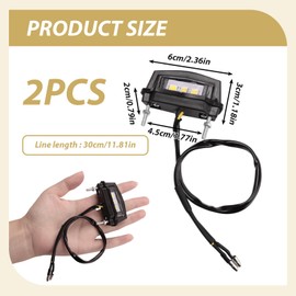 Qaum 2PCS Motorcycle Number Plate Light Universal 12V Waterproof LED Motorbike License Plate Light Rear Tail Lamp Registration White Super Bright - 3 LED Beads, Simple 2 Wires Connection