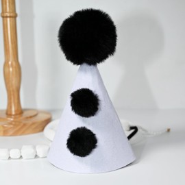 ZNTU - 2 diademas y cuello de payaso para Halloween, payasos, con volantes, collar de payaso, color blanco y negro