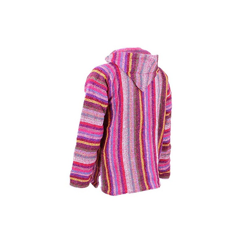 Siesta Mexican Baja Jerga Hoody - Pink Multi (X-Large)