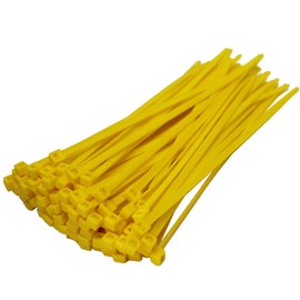 50 X Yellow Cable Ties 200Mm X 4.8Mm Zip Tie Bases