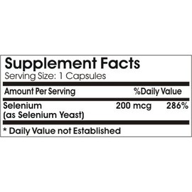 Selenium 200mcg ~ 100 Capsules - No Additives ~ Naturetition Supplements