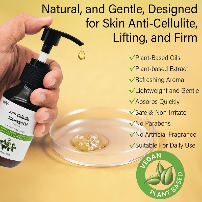 3.4 fl oz Anti-Cellulite Massage Oil with 7 Pure Natural