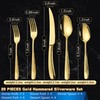 Lemeya 20-Piece Hammered Gold Silverware Set for 4 with Serrated