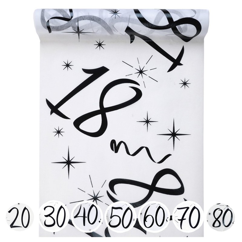 5192 Santex Birthday Table Runner, White
