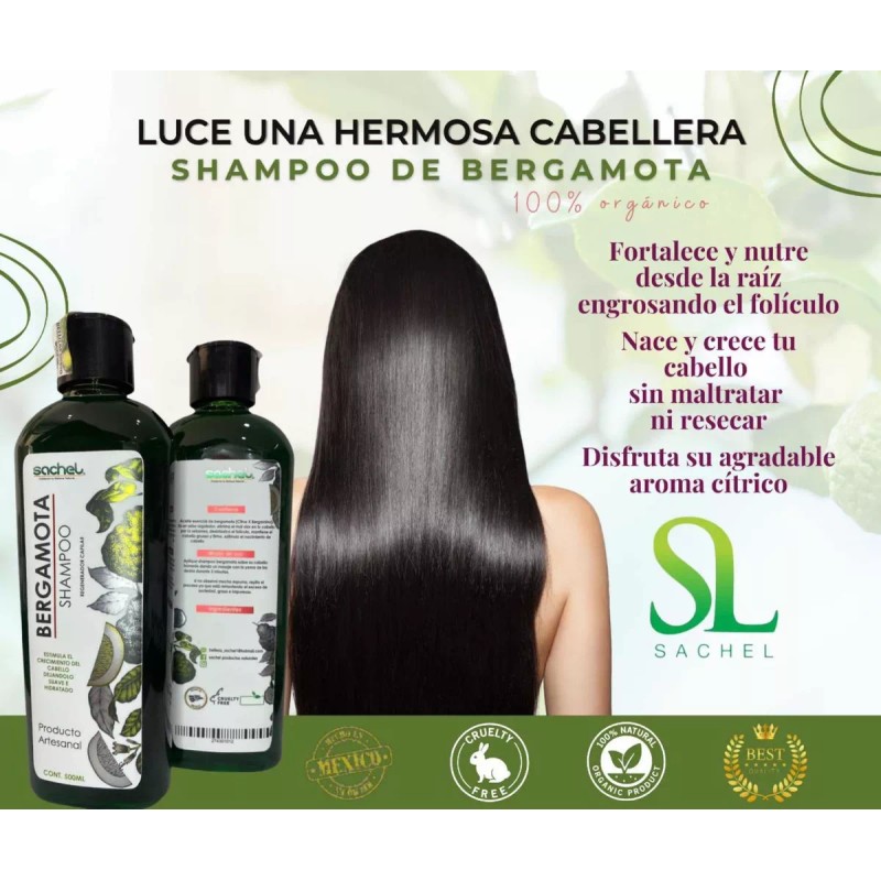 Sachel Shampoo De Bergamota 500ml Calidad Premium.