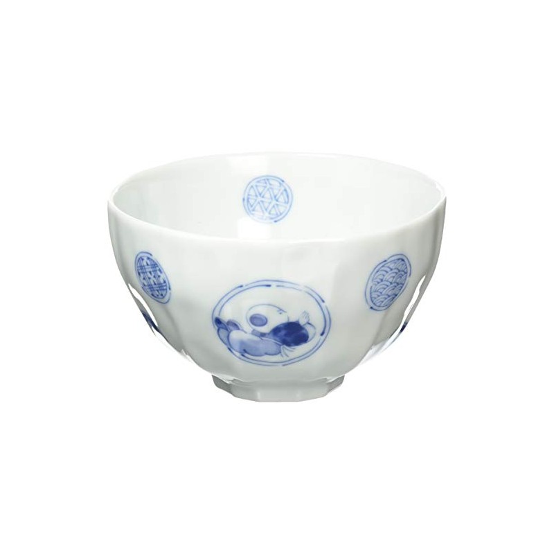 Mino Ware 136147 Rikyu Bowl, Karako Round Crest