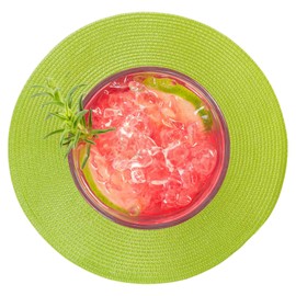 Green Coasters Set of 6 for Drinks Absorbent Woven Coaster for Coffee Table Home Decor Tabletop Protection Suitable for Kinds of Cups 7 Inches 33-0718 Green