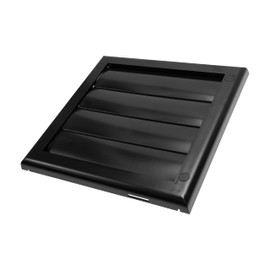 Vent Systems 4" Inch (7.5'' x 7.5") Exhaust Vent Cover - Black - Dryer Vent Hood - Louvered Dryer Duct Vent Cover - Vent Hood Cap - One-Directional Plastic Air Exhaust Grille