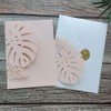 MillaSaw Soft Pink Palme Design Invitation Card With Envelope, Floral