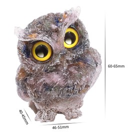 mookaitedecor Mixed Stones Crystal Owl Figurine Ornament Owl Gift for Women Men Cute Room Decor Reiki Healing Crystal Animal Gift, Resin Stone Animal Sculpture Statue Good Luck Pocket Charm