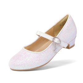 DREAM PAIRS Ballerinas Girls' Mary Jane Flat Shoes, Ballerinas, Princess Shoes, Communion Shoes, School Shoes, white pink, 36 EU