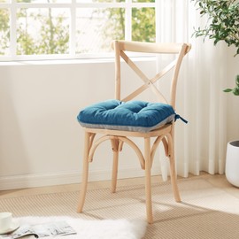 Love's cabin Memory Foam Chair Cushions Set of 4, Outdoor/Indoor Chair Pads for Dining Chairs 4 Pack, Seat Cushions for Kitchen, Dining Room, Office, Patio Chairs, 19"x19"x3.5" Blue