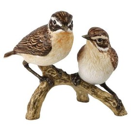 Goebel Bird of the Year 2023 Pair of Brownthroat Figurine