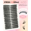 EMEDA 3D Cluster Eyelashes, 40D Eyelash Extensions, 8-16 mm, Mix,
