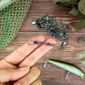 AMZfishing 20 x Fishing Swivels with Safety Carabiner, Carabiner Swivels Fishing, Swivel Assortment, Swivel Set, Fishing Swivels, Fishing Swivel Set, Fishing Accessories Swivel Set (20, 1)