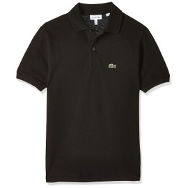 Lacoste Unisex-Child Short Sleeve Classic Pique Polo, Black, 4