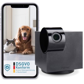 PetTec CCTV Camera Full HD 360° WiFi Night Vision Automatic Noise Detection for Pets / Dogs / Cats / Babies / Security Video Recording & Sharing Pet Camera with App (IOS / Android).