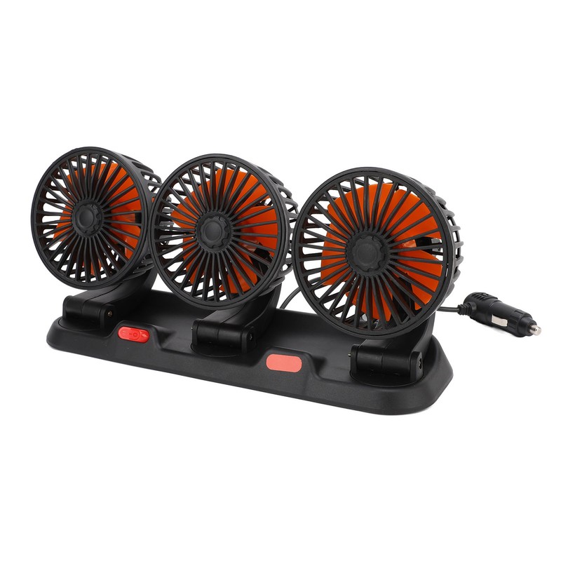 Three Head Car Fan 2 Speed Adjustable 360 Degree Rotation