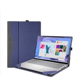 Laptop Case Cover for Dell 14 Plus DB14250 & Pro 14 PC14255/PC14250 & Pro14 Plus PB14250 /PB14255 Sleeve,PU Leather Protective Shell Notebook PC Bag Accessories (Dark Blue)