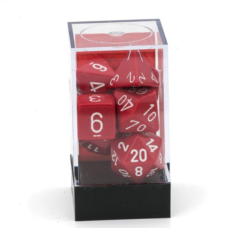 Chessex CHX25404 Dice-Opaque Red/White Set