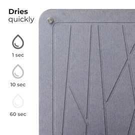 Quick Drying Stone Mat for Kitchen Counter - Diatomaceous Earth Drying Mat - Kitchen Accessories - Absorbent Dish Drying Mat (Gray, Large)