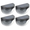 4Pcs Outdoor Waterproof Semicircle 6LED Solar Power Wall Lamp Black