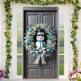 BlissYard Christmas Door Cover Winter Doors Cover Snowman Wreath Elegant Holiday Front Door Decoration 71x35 Inch Festive Welcome Banner Home Garden Indoor Outdoor Display