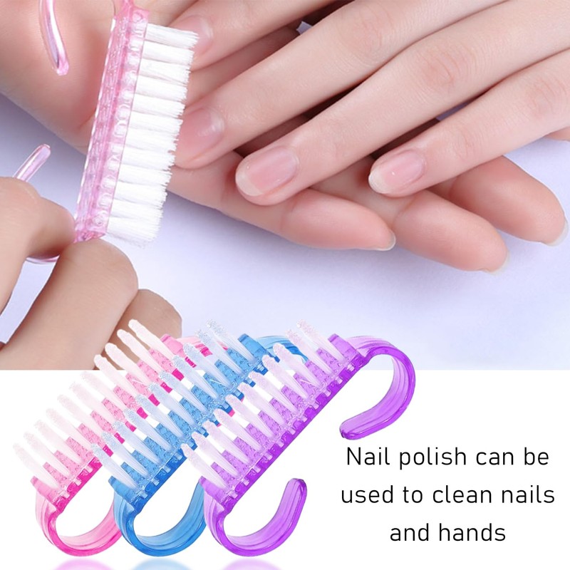 9-Piece Handle Nail Brush, Plastic Hand Brush, Nail Scrubber Cleaning