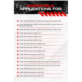 R1 Concepts Front Brake Kit For 1992-1993 Mercedes-Benz 300SD, 500SEL, 600SEL, 1991-1993 Mercedes-Benz 300SE| Blank Brake Rotors| Optimum OEP Brake Pads and Rotors Kit| Hardware included